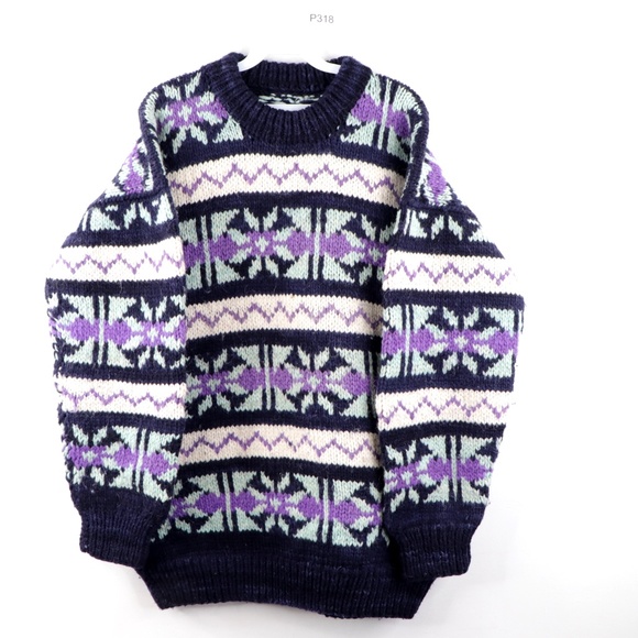 Vintage 50s Rockabilly Cowichan Fair Isle Sweater